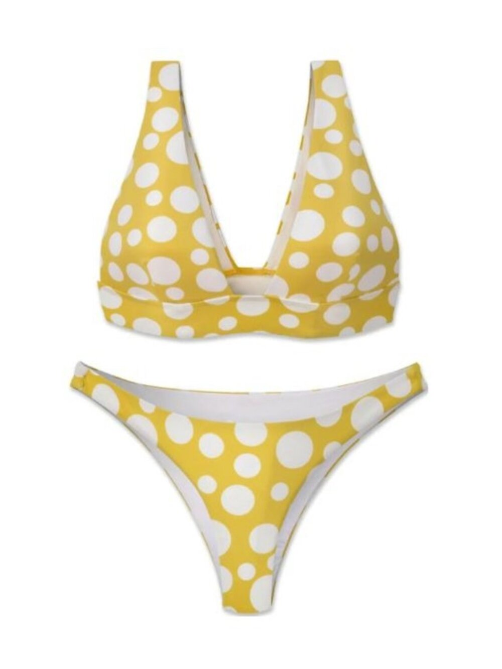 WET Swimwear Yellow Polka Dot Bikini Set - S